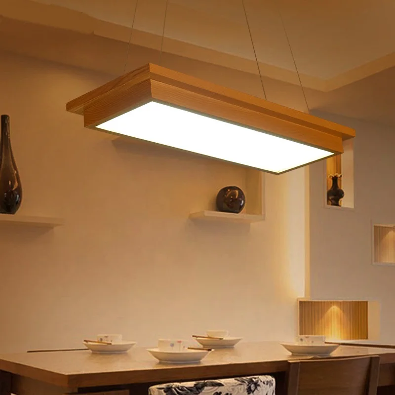 

creative solid wood led pendant lights wood Restaurant living room Japanese-style dinner room personalized lighting log lamp ZA