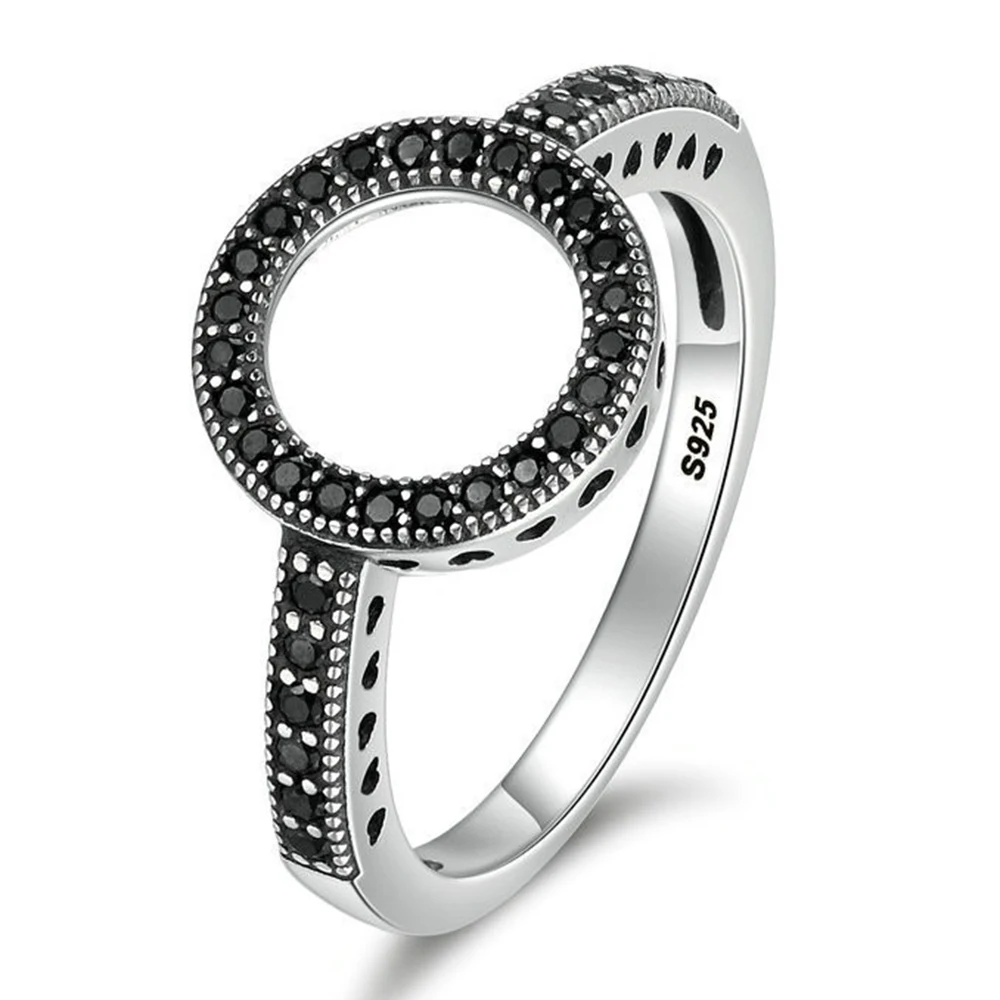 Paylor классический серебристый цвет навсегда прозрачный черный круглый фианит круглый бренд палец кольца для женщин ювелирные изделия матери подарки Drosphip