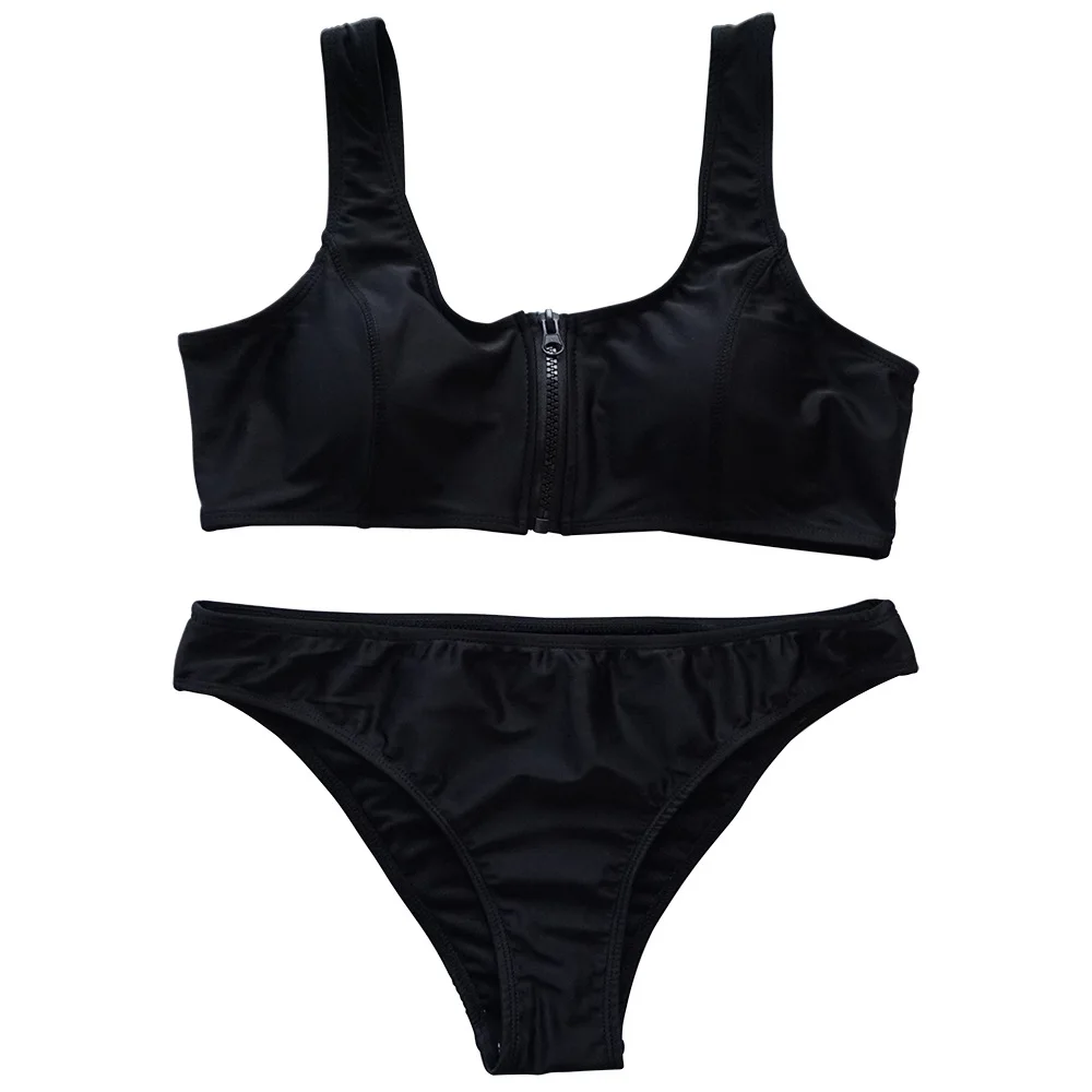 2018 European and Americanbikini Amazonwish New models are on sale Front zipper swimsuit two-piece suit Shu Brocade Explosion