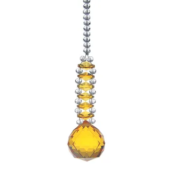 

Golden Car Hanging Decor 30mm Faceted Ball Pendant For Chandelier Lamp Suppl Crystal Prisms 7 Inch Wedding Home Accessories