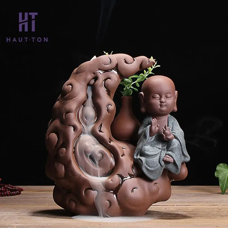 

New Aromatherapy Censer Backflow Incense Burner Purple Clay Furnace Creative Home Decoration Use In Teahouse