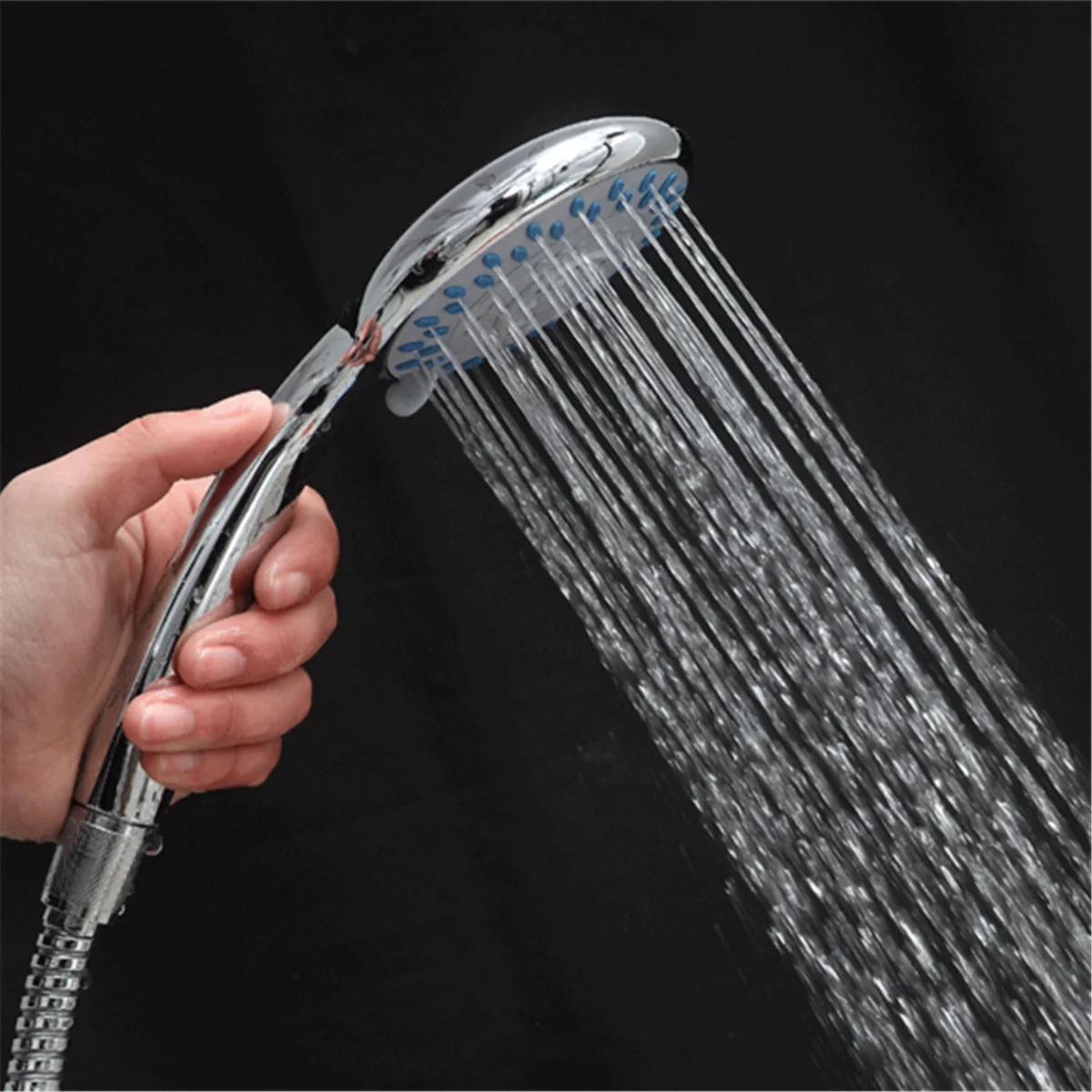 

Shower Head with 148cm Flexible Hose ABS 3 Mode Function Water Saving Shower Head Set Handheld Bathroom Shower Accessories Kit