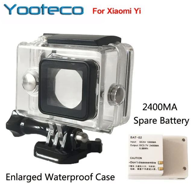 Для Xiaomi Yi Спорт Камеры Аксессуары Сяо Yi yi Внешний Запасной Аккумулятор + Увеличить Водонепроницаемый Корпус Корпус Box