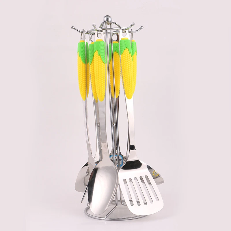 2016 Hot Stainless steel Spoon Spatula Kitchen Utensil Creative Design Stainless steel Cooking Tool Mixing Set