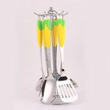2016 Hot edelstahl Löffel Spatel Küche Utensil Kreatives Design edelstahl Kochwerkzeug Mischen Set