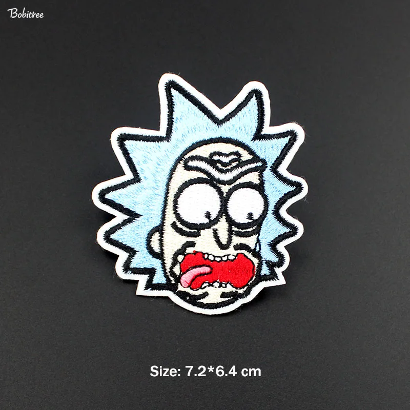1pcs as photo Мультфильм Рик и Морти гладильная нашивка для ткани вышивка значки аппликации для куртки джинсы наклейки на рюкзак ткань - Цвет: 1pcs as photo