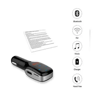 

FM Transmitter,Bluetooth Receiver MP3 Player Wireless In-Car Stereo Radio Adapter Car Kit Hands Free Calling, Dual USB Ports