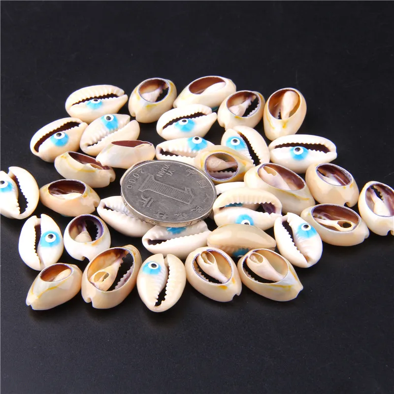 10 шт. белая раковина Cowrie милый граффити голова динозавра очарование сглаза
