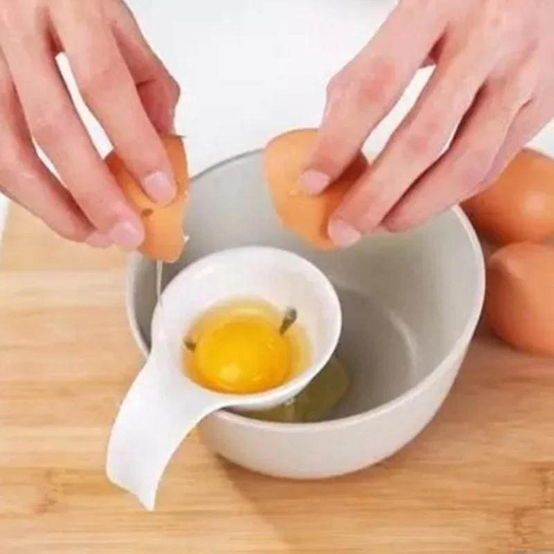 Kitchen egg white separator kitchen gadgets yolk split silicone shell jam stuck bowl edge 10x3.5x7cm | Дом и сад