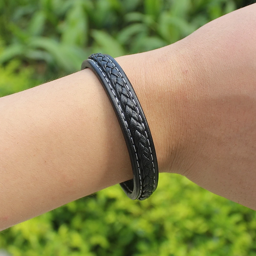 TYO Personality Braided Genuine Leather Bracelet & Bangle For Men 6 Colors For Choices Minimalist Design Accessories Jewelry