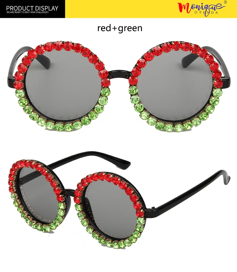 Круглые Солнцезащитные очки женские винтажные черные кристаллы смесь стразов солнцезащитные очки для детей маленькие солнечные очки Oculos de sol UV400