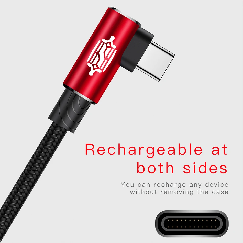 Baseus نوع usb-C كابل ل samsung Note9 S9 S8 شياو mi mi A1 الهاتف المحمول نوع C سريع كابل شحن نوع usb C كابل الشاحن