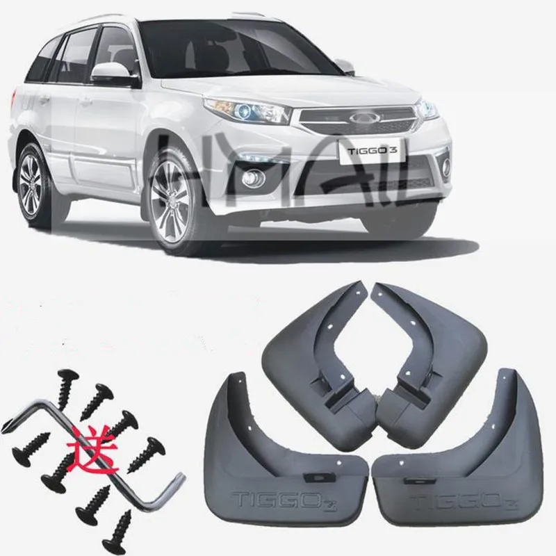 

4PCS Mudguard For TIGGO3 2014-17 TIGGO2 Fender mud flaps for tiggo3x Car-styling Set soft Plastic Guards Accessories