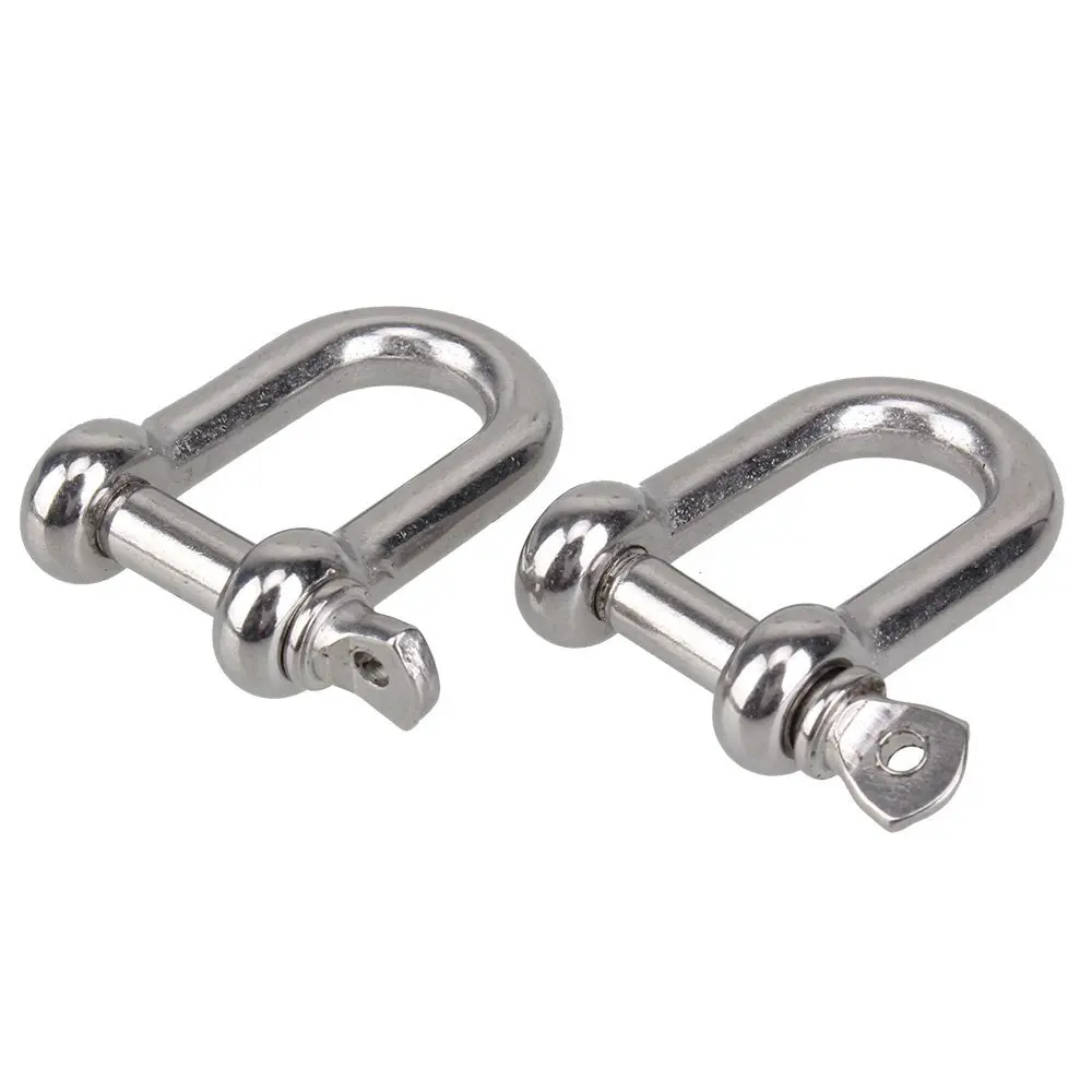 M5 D Type Shackle Short Paragraph Rigging 304 Stainless Steel 5MM Shackle Hooks boat rigging hardware Pack of 10