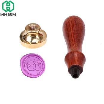 

WHISM Vintage Wood Handle Wax Seal Stamp Lucky Cats Sealing Wax Stamps Decorative Animal Stamps for Scrapbooking cire a cacheter