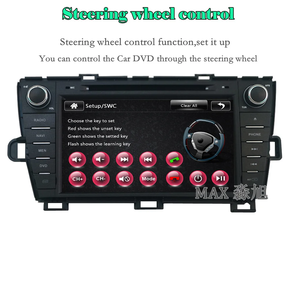 Cheap 2din 8" Car DVD Player for Toyota Prius 2008 - 2014 with Radio RDS BT swc GPS free map 3G WIFI MP3 MP4 1080P Bluetooth call swc 2