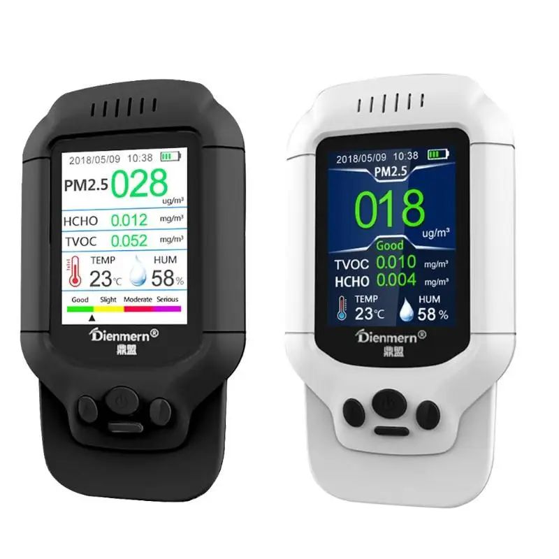 

Portable 7 in 1 PM2.5/HCHO/TVOC rechargeable Air Quality Test Monitor Temperature Humidity Meter Gas Analyzer