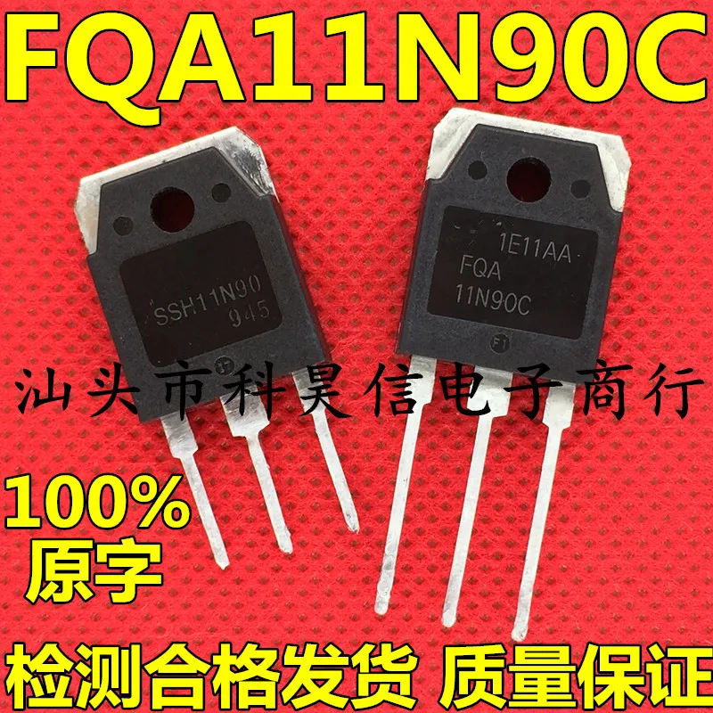 

10pcs/lot FQA11N90 FQA11N90C 11N90 MOSFET N-CH 900V 11A TO-3P IC In Stock