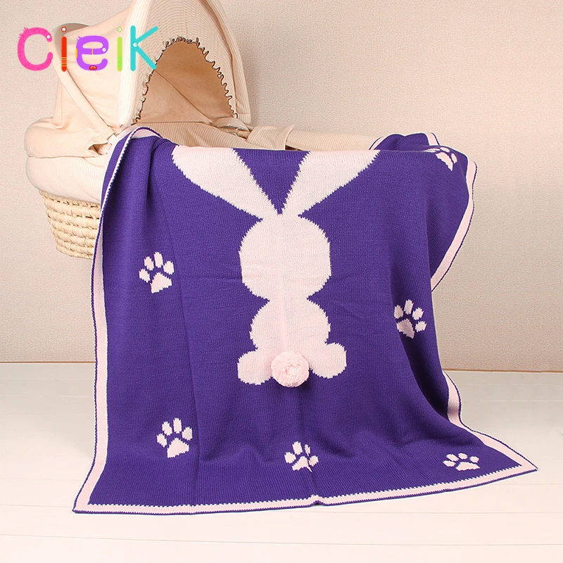 CieiK Baby Blanket Animal Bunny Muslin Floral Swaddle Newborn Girl Boy Soft Wrap Kids Photo Playing Knitted Warm Children Towel  (21)