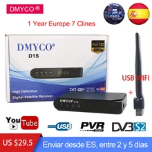 DVB S S2 Spain Satellite Receiver 1 Year Europe 7 clines Portugal Receptor Support Clines Dollby