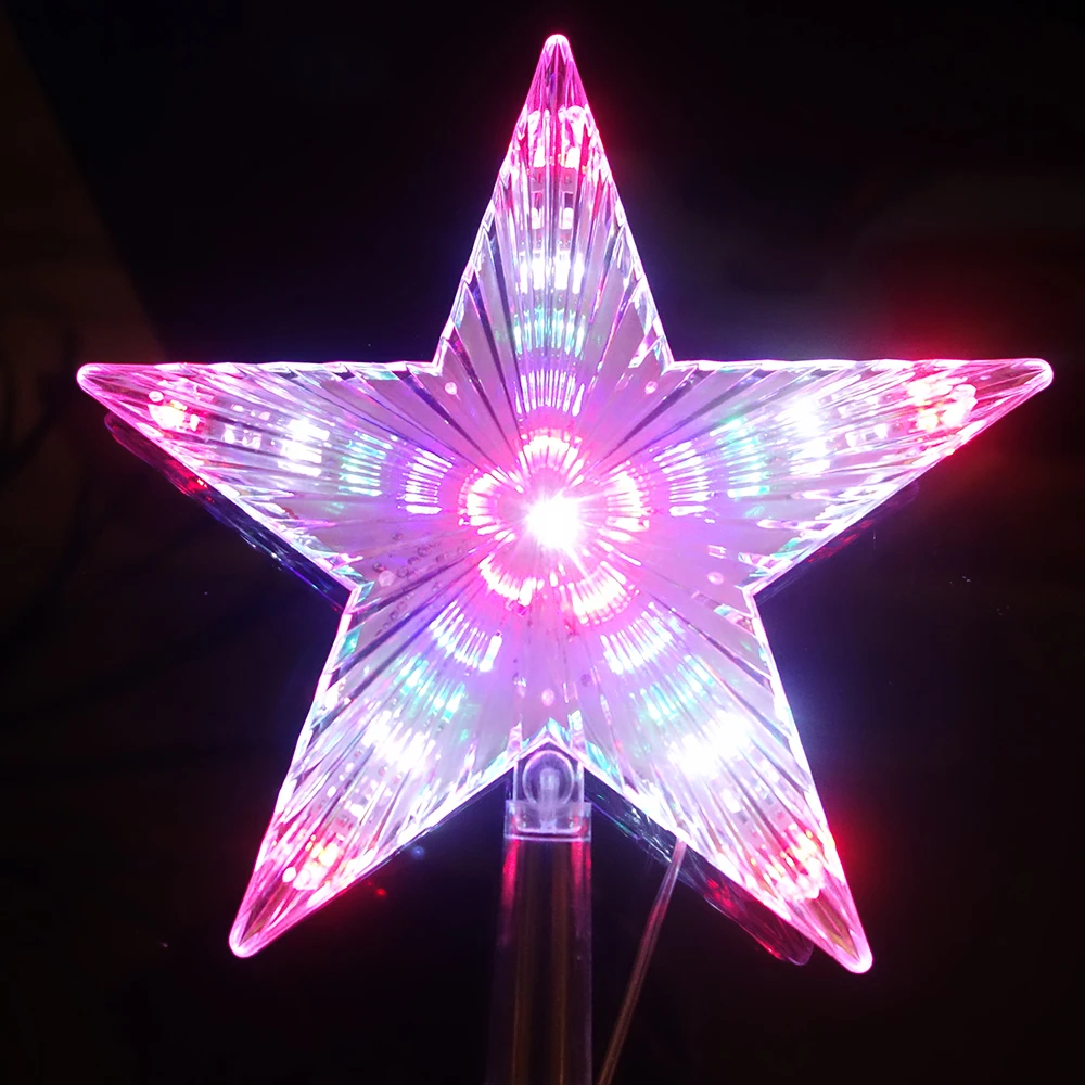 22 см(8,7 дюйма) 8 мигающих режимов Светодиодный светильник в виде звезды пентаграммы с эффектом воды светильник в виде звезды для украшения рождественской елки 31 светодиодный s D25