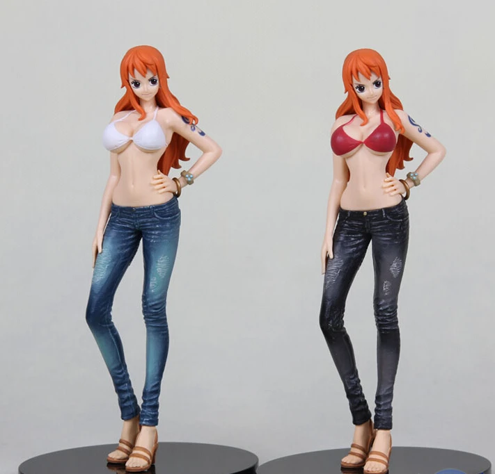 Banpresto DXF One Piece Nami PVC Figure One Piece Jeans Freak 02 Nami Collectible Model Toy Figurine One Piece Doll