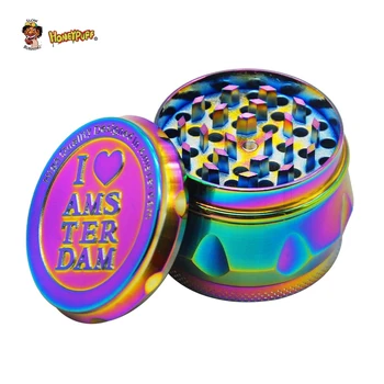 

HONEYPUFF Drum & Rainbow Style Zinc Alloy Smoking Grinder 53MM 4Piece Sharp Diamond Teeth Tobacco Herb Grinder Smoke Miller