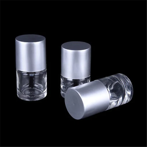 

5pcs 5ml/8ml/10ml/15ml Empty Clear Glass Nail Polish Bottle With Lid Brush Adhesion Promoter Adhesive Containers Nail art Vials