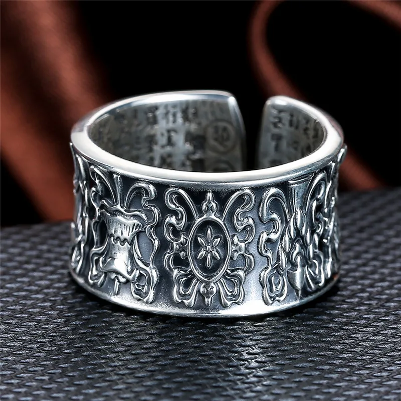 V. YA, Твердое Серебро 990 пробы, мужское кольцо в форме таинственного цветка, тайские серебряные кольца, мужские ювелирные изделия, высокое качество