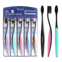 Korean 5PCS Ultra Soft Bamboo Charcoal Nano Toothbrush Black Tooth Brush Dental Personal Care Teeth Brush 5 Colors Toothbrush