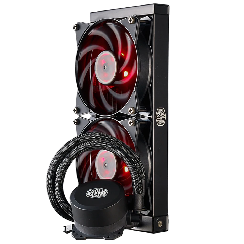 Кулер Cooler Master B120 B240 CPU кулер для воды 120 мм красный светодиод тихий вентилятор для Intel 1155 1156 2011 2066 AMD AM4 AM3 CPU жидкостное охлаждение