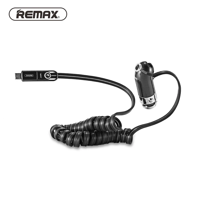 Автомобильное зарядное устройство Remax 2.4A USB с кабелем 2 в 1 быстрая зарядка для