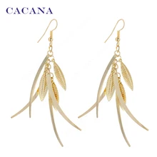 2016 new CACANA gold plated dangle long font b earrings b font for women top quality