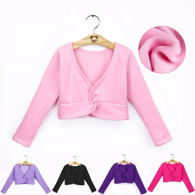 Girls Thick Ballet Small Coat Pink High Waist Ballet Leotard Jacket