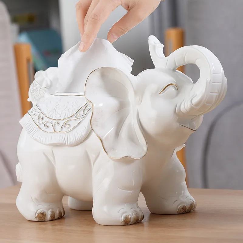 Creative Elephant Paper Holder Phone TV Control Key Holder Living Room Coffee Table Decoration Best Gift