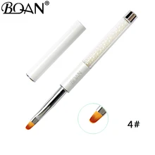 BQAN 1 шт.#4 белая овальная кисть для ногтей ручка для рисования ногтей кисти для УФ-геля лак градиентный цвет жемчужный кристалл акриловый лак для ногтей