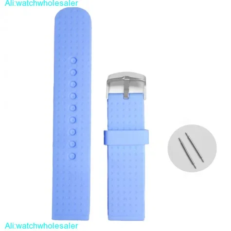 22mm Sky Blue Color Silicone Jelly Rubber Unisex Watch Band Straps WB1053R22JB