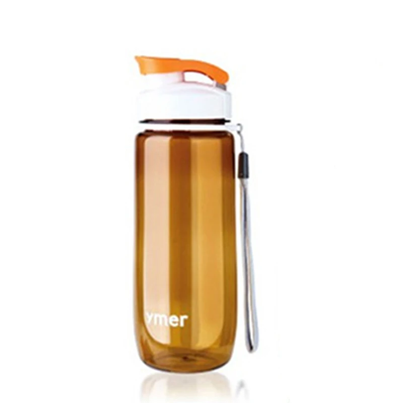 560 мл здоровый портативный спорт бутылки воды простые пространство пластиковый стаканчик туризм Runing бутылка для воды - Цвет: ORANGE 600ML