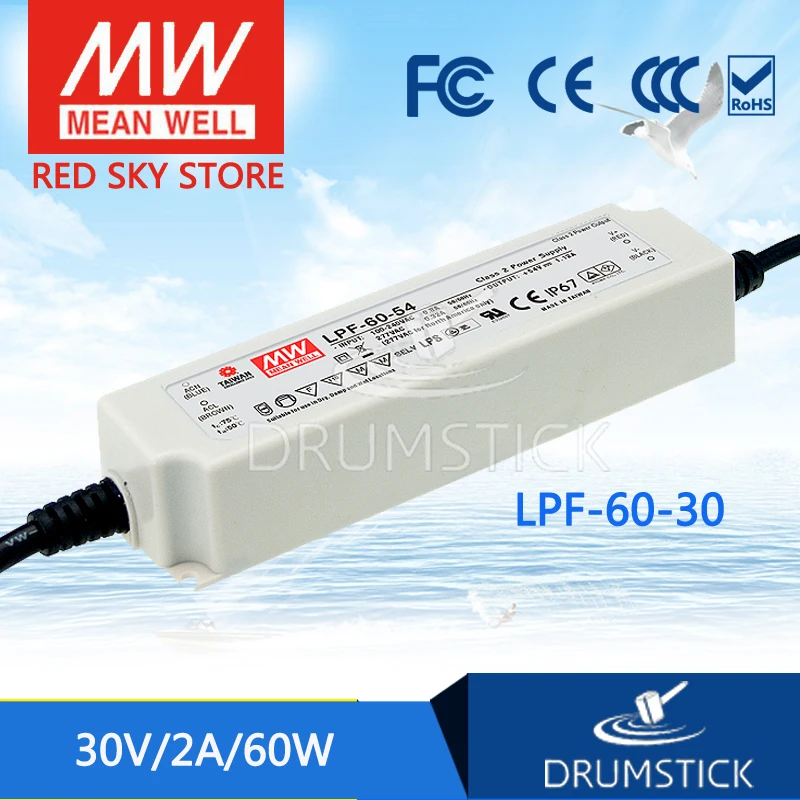 

MEAN WELL LPF-60-30 30V 2A meanwell LPF-60 30V 60W Single Output LED Switching Power Supply