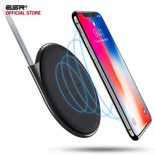 Беспроводное зарядное устройство ESR ультратонкий Qi беспроводной зарядный коврик рамка из цинкового сплава быстрое зарядное устройство для iPhone X 8 Plus для samsung S8 S7