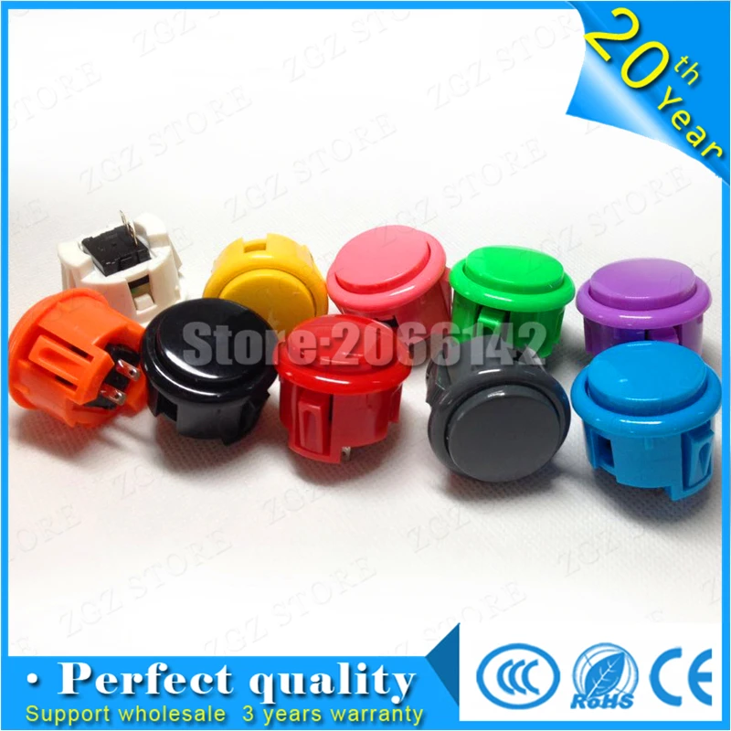 

50pcs copy sanwa push button silent 30mm push button for DIY Arcade game kit DIY Arcade fighting game kit