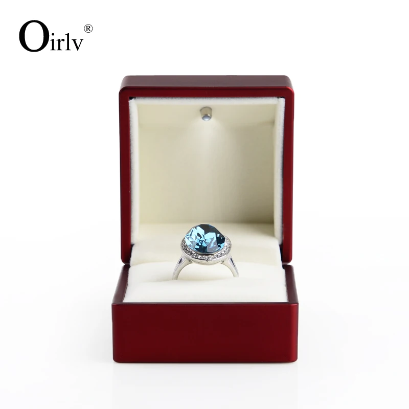 oirlv free shipping rechargeable engagement ring box with led red rubber painted jewelry gift box for - Wedding Ring Box oirlv free shipping rechargeable engagement ring box with led red rubber painted jewelry gift box for - Wedding Ring Box