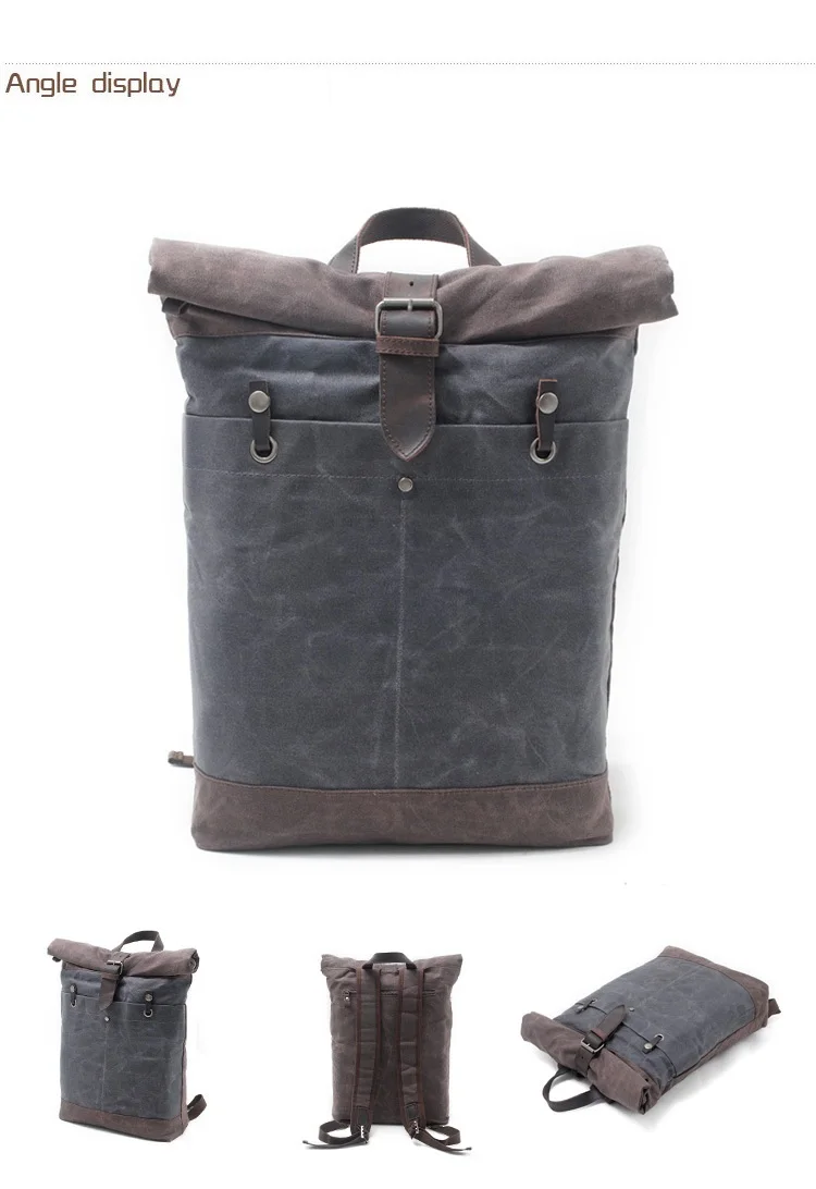 M115, новинка, Европейская мода, холщовые кожаные рюкзаки, 15 дюймов, рюкзак для ноутбука, для путешествий, подростка, рюкзак для студентов, Компьютерные рюкзаки