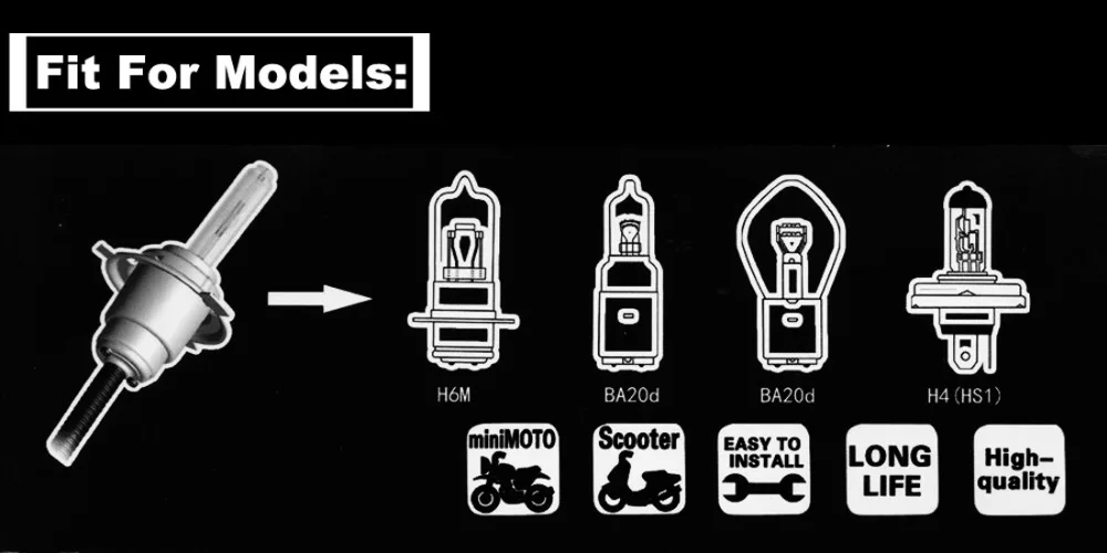 35 Вт Xenon moto rcycle HID Xenon комплект огней H4 BA20D H6 Hi/Lo 6000K moto rcycle фары универсальные противотуманные лампы балласт