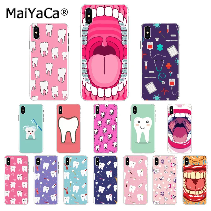 Maiyaca Nurse Doctor Dentist Stethoscope Tooth Injections Phone Case for iphone SE 2020 11 pro 5Sx 6 7 7plus 8 8Plus X XS MAX XR | Мобильные