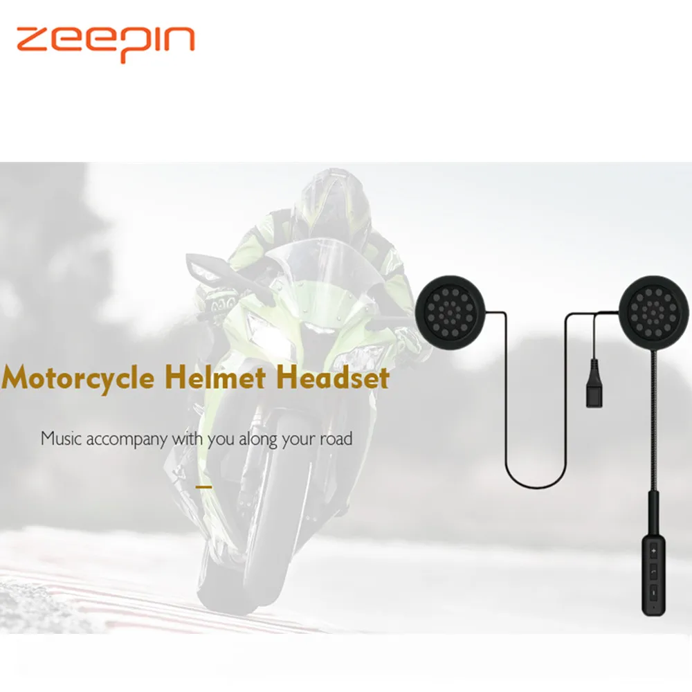 

Zeepin Motorcycle Helmet Headset Wireless Bluetooth Earphone Hand-free Stereo Music Speakers Headphone Interphone Intercom