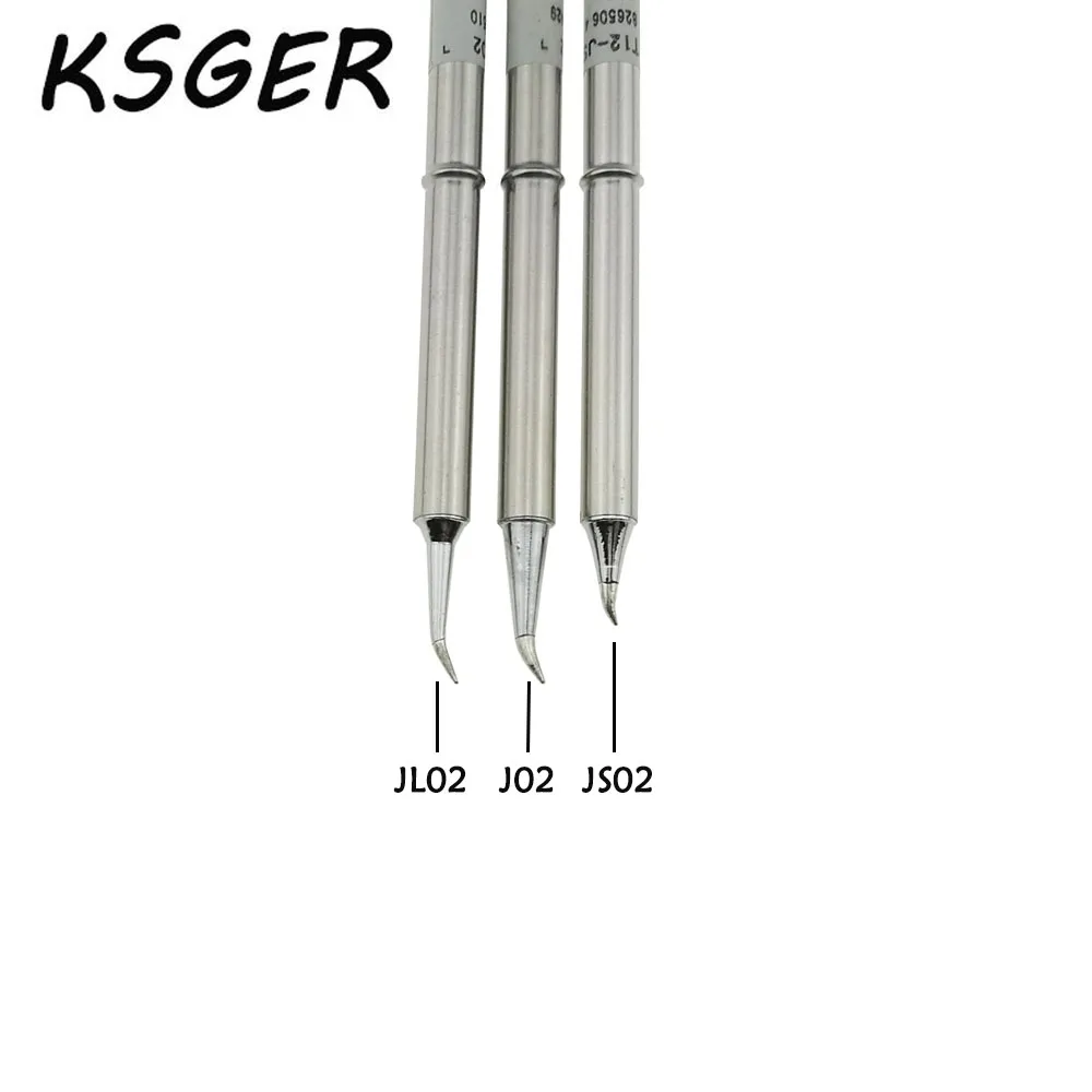 KSGER T12 жало паяльника T12-J02 T12-JL02 T12-JS02 для STC O светодиодный Светодиодный STM32 O светодиодный Температура контроллер - Цвет: Each type 1pc