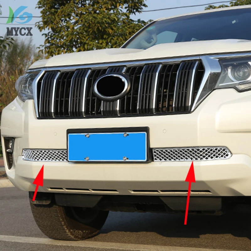 

Accessories For Toyota Land Cruiser Prado 150 LC150 FJ150 Fj 150 2018 Below Front Grille Bumper Trims Chrome Car-Styling