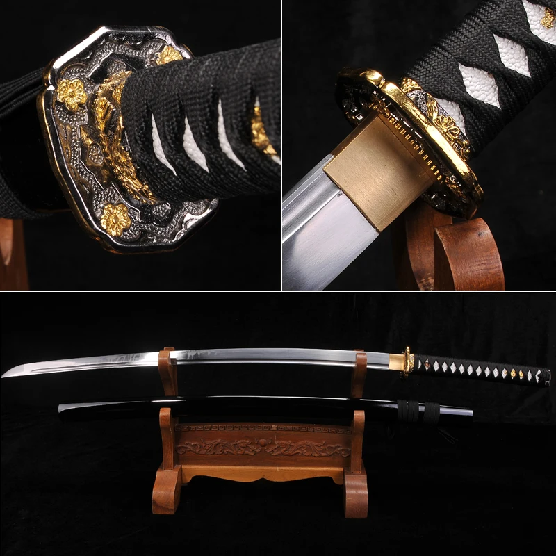 

Japanese Samurai Sword Handmade Spring Steel Hand Folded Full Tang Blade Katana Funcational Real Katana Collecation Home decor