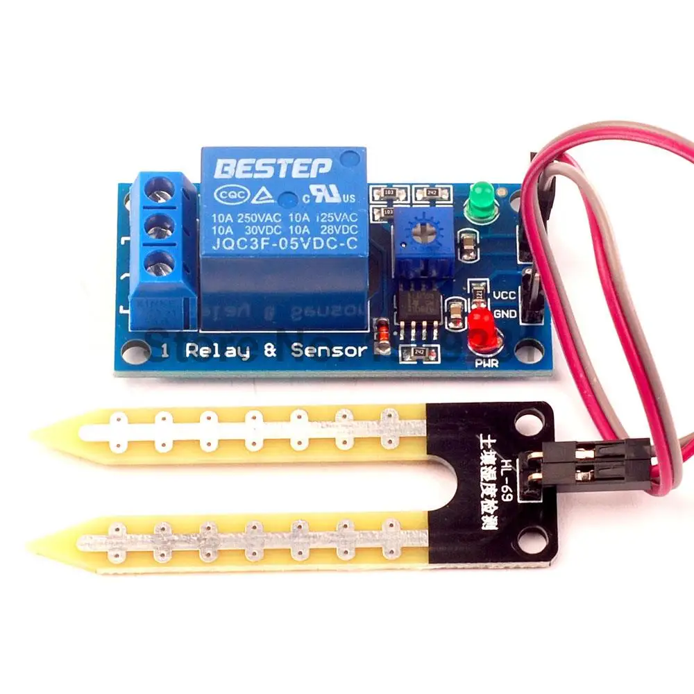 

NEW DC 5V soil moisture sensor relay control module Automatic watering of the humidity starting switch
